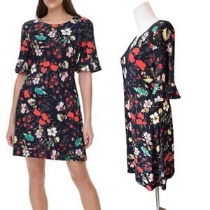Tommy Hilfiger Floral Mini Dress - Black, Red, Green, White